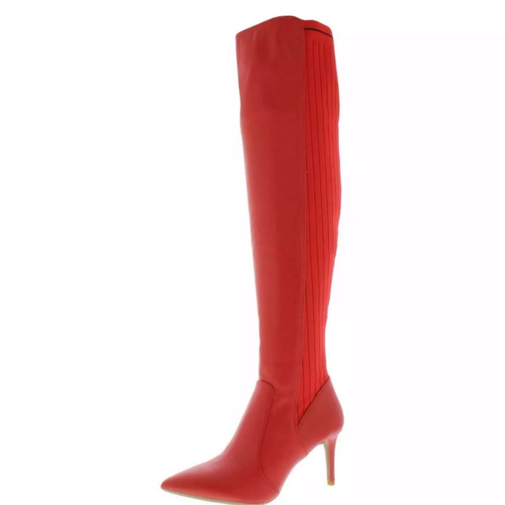RED LAVA KNEE HIGH BOOTS
